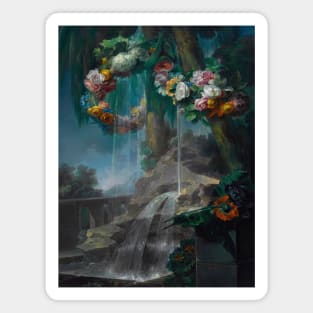 An Outdoor Scene With A Spring Flowing Into A Pool by Miguel Parra Abril Magnet